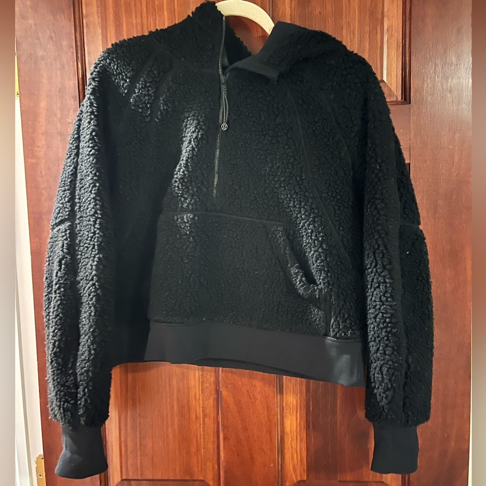 lululemon athletica Black Sherpa Quarter-Zip Pullover Hoodie